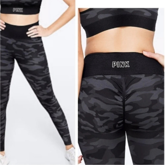 PINK  | Camo Seamless Scrunch Butt Leggings - Picture 2 of 6